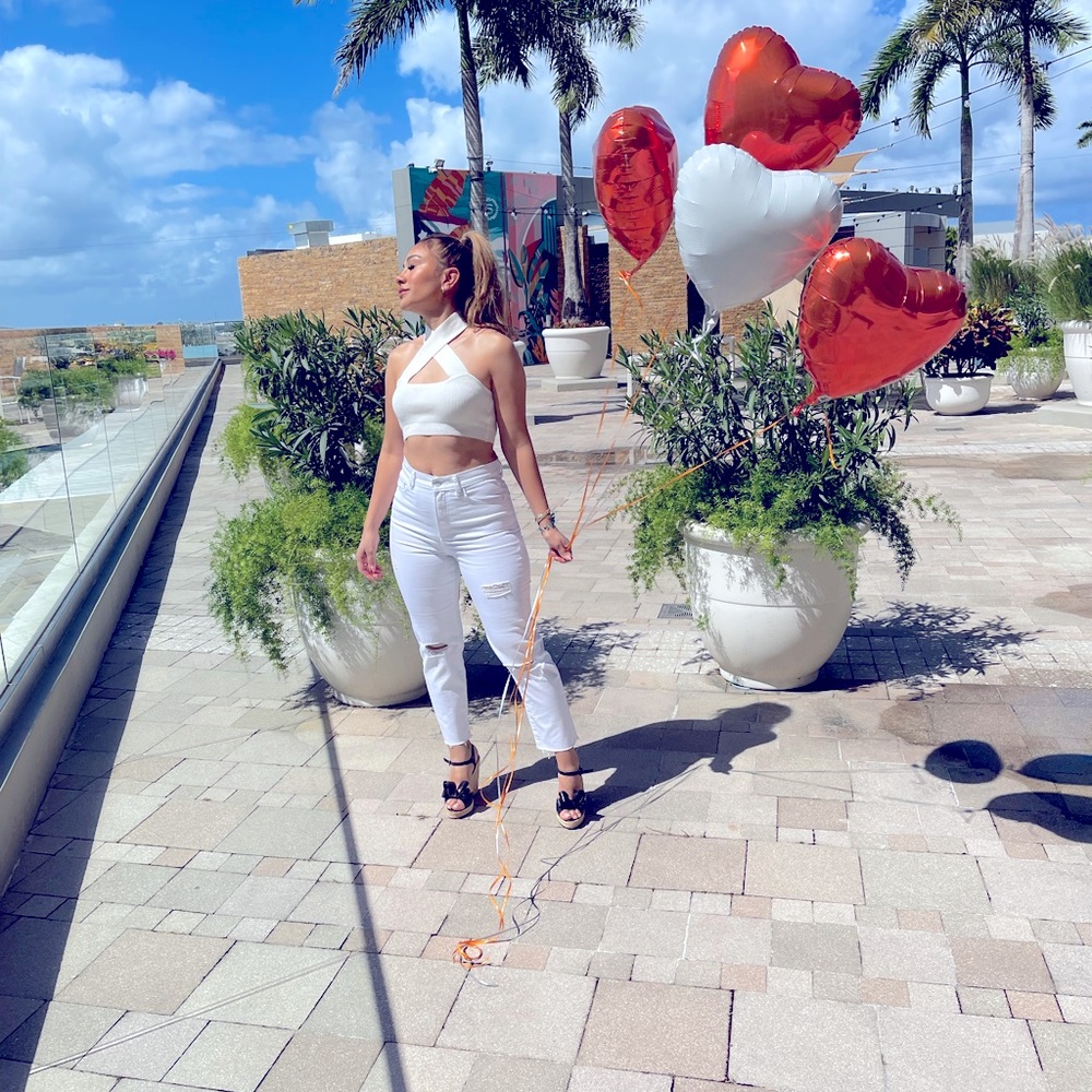 White/Cream crisscross Beautiful crop top